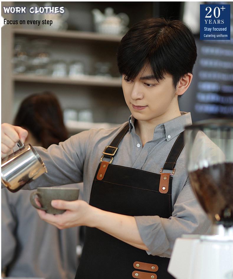 2026 Waterproof Canvas Apron with Logo for Men and Women In Catering and Restaurants