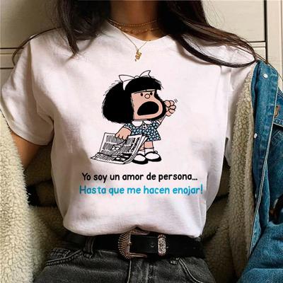Mafalda Tshirt Women Summer T Shirt Female 2000s Clothing  Y2k Tops Tee Casual  90s Vintage Clothes Women Shirt