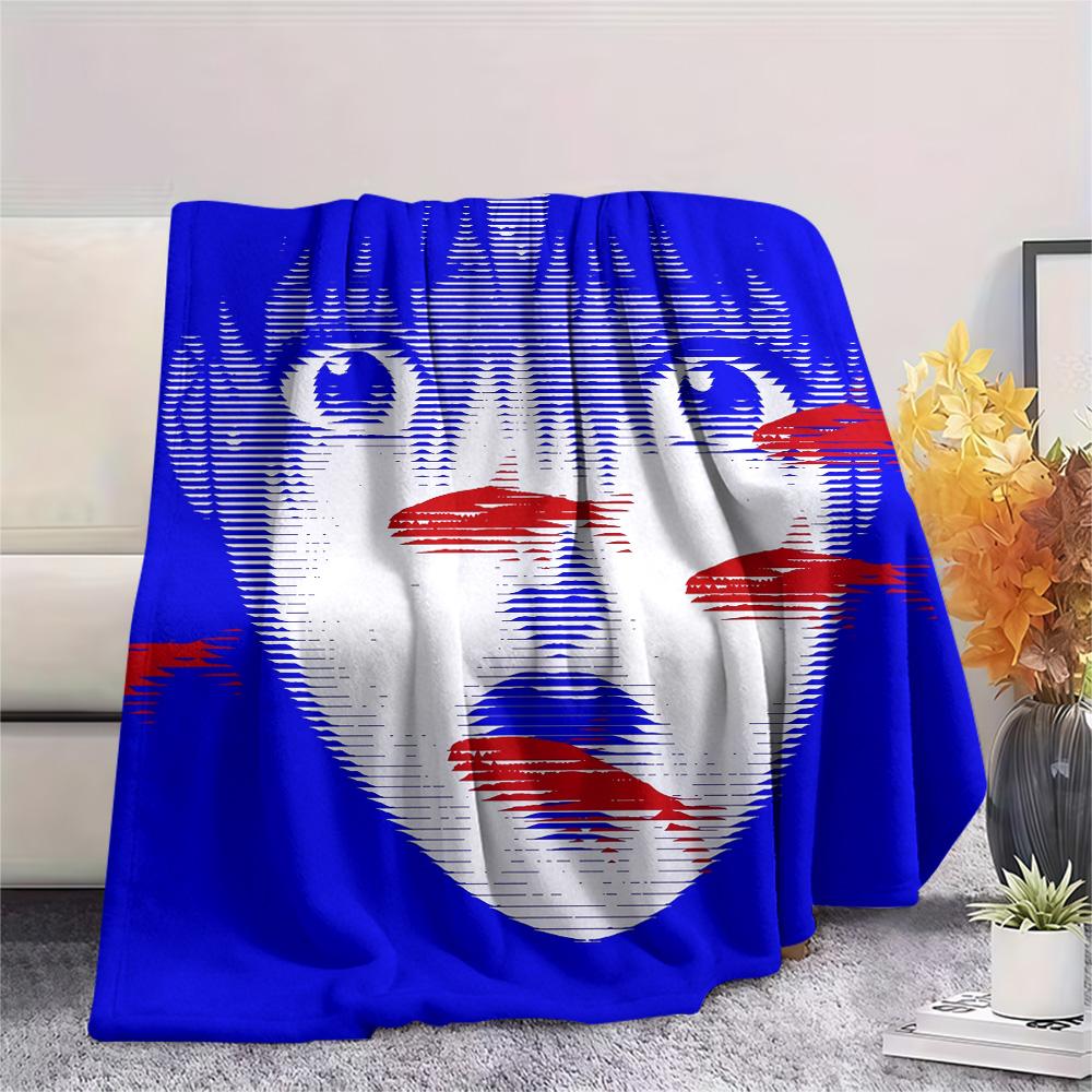 Perfect Blue Print Flannel Blanket, High Quality Comfortable for All Seasons, Home Decor, Warmth and Comfort