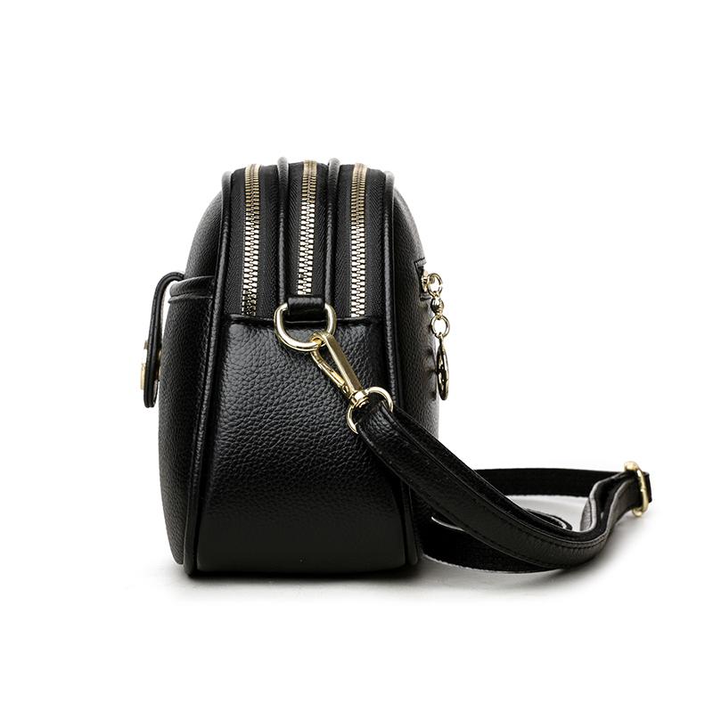 Women's Crossbody Bag Soft Leather Small Square Bag Multi-Compartment Shoulder Bag