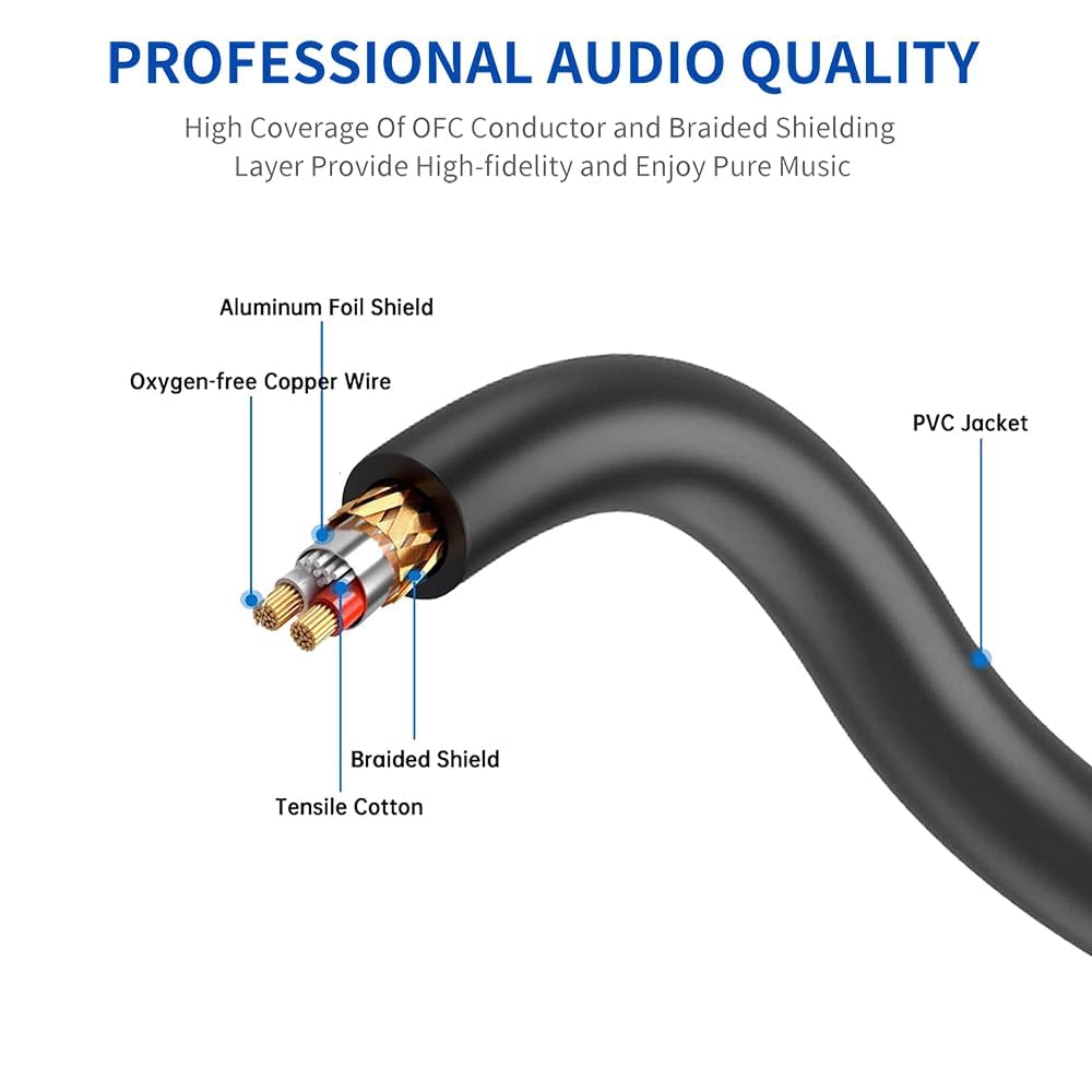 DREMAKE XLR to 6.35mm Microphone Cable 3FT XLR 3-Pin to 1/4 Inch Mono TS Male to Female Unbalanced Audio Cord for Microphone Mixer Guitar Amplifier