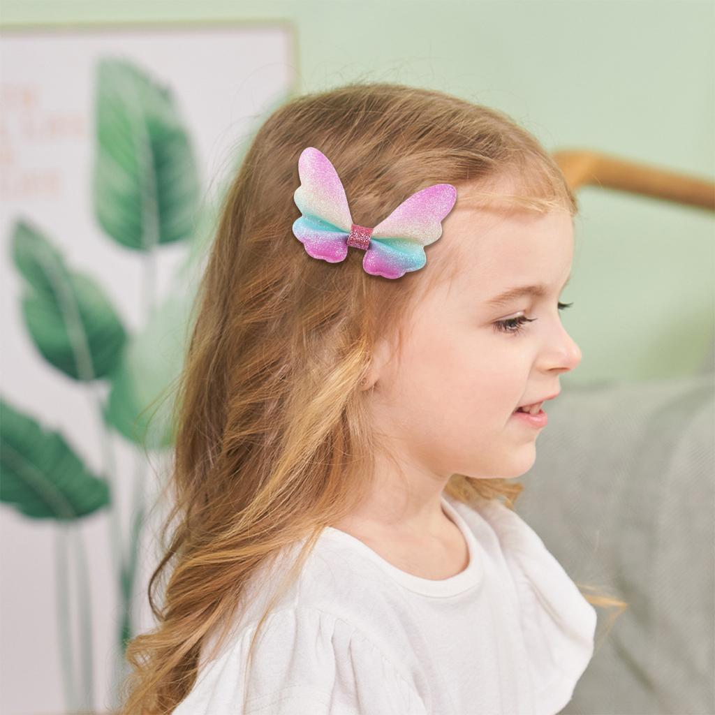 Glitter Mini Butterfly Hair Clips for Baby Girls Sparkly Colorful Hair Accessories Women Cute Small Tiny Clips Hair Accessories