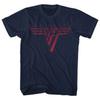 Van Halen Klasyczne Czerwone Logo Koszulka Niebieska Nowa Unisex Koszulka