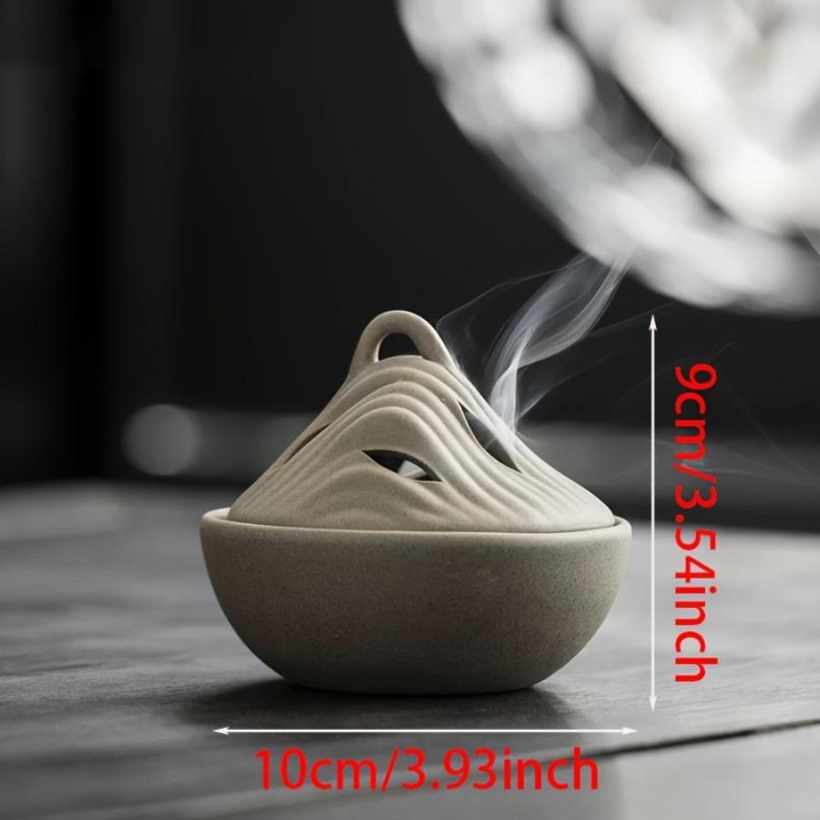Zen Mountain Incense Burner Ceramic Hill Incense Holder for Meditation Tea Ceremony Vintage Desktop Decor for Home Office