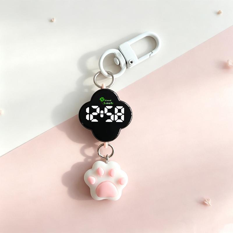 Led Digital Electronic Watch Keychain Touch Digital Watch Night Light Multifunctional Hanging Watch Pocket Watches For Student