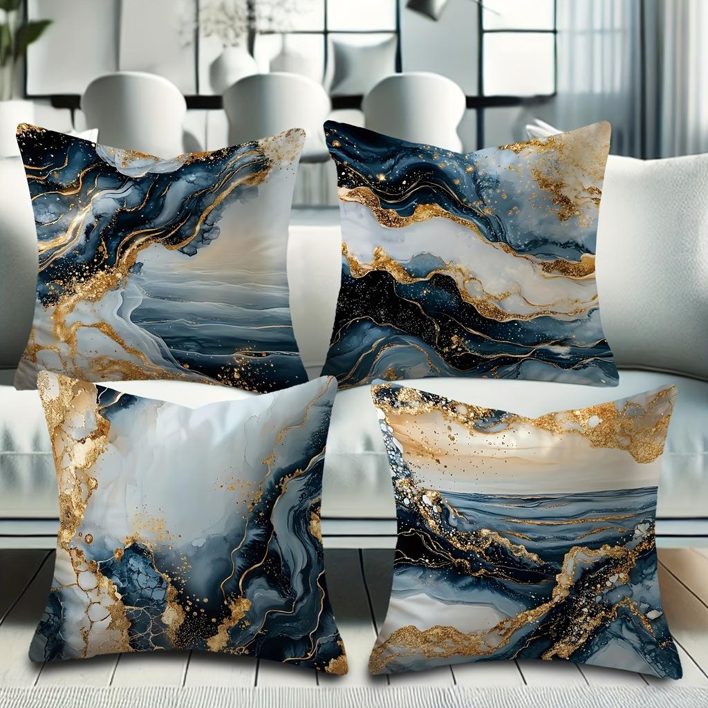 Colorful Fluid Art Pillowcasebedroom Living Room Sofa Home Decor Polyester Cushion Cover With Zipper