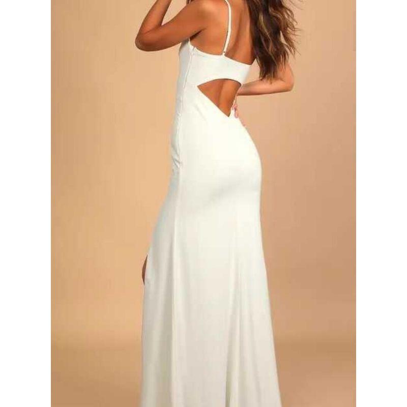 Export Adult Lady Like Woman New Arrival Lu's Home Stylish Open Back Slim Fit Elegant Gentle Female Banquet Temperament Sling Dress Plus Size