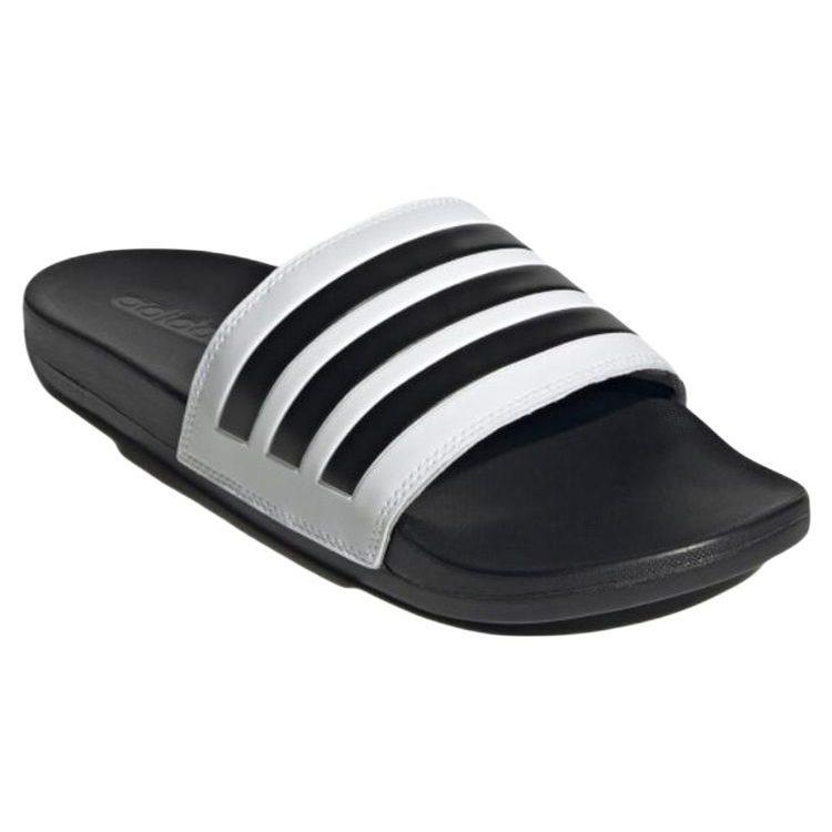 Adidas Adilette Comfort Slip Resistant Slide Slippers Unisex Black White GZ5893