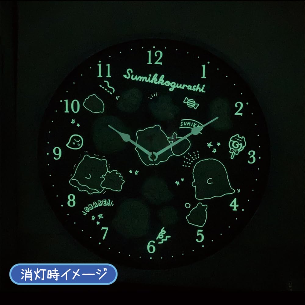 Fabrik Sumikkogurashi Wanduhr Geister Nachtpark Lila T's Leuchtet im Dunkeln 30×T4cm SG-5520453PU