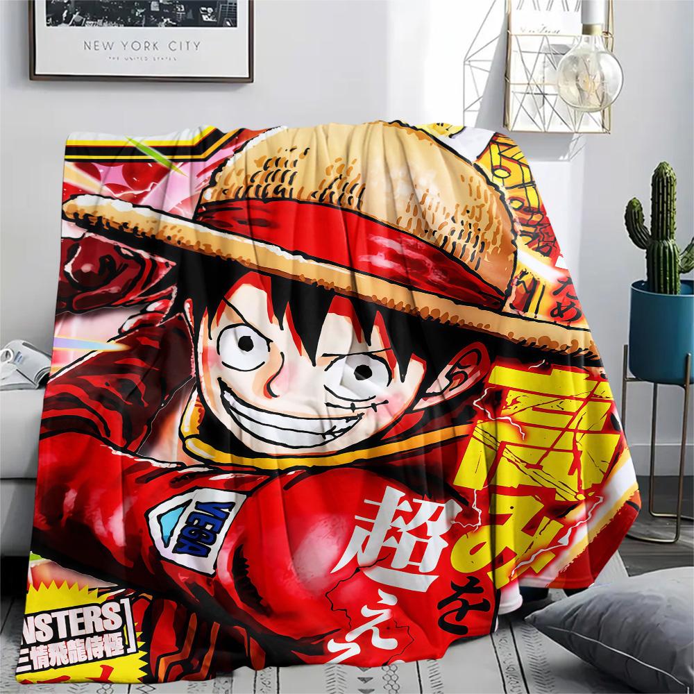 1pz Una Pezzo Monkey D Luffy Coperta in Flanella Fantasia Adatta a Tutte le Stagioni per Arredamento Casa Calore e Comfort Regali Regalo Festivo