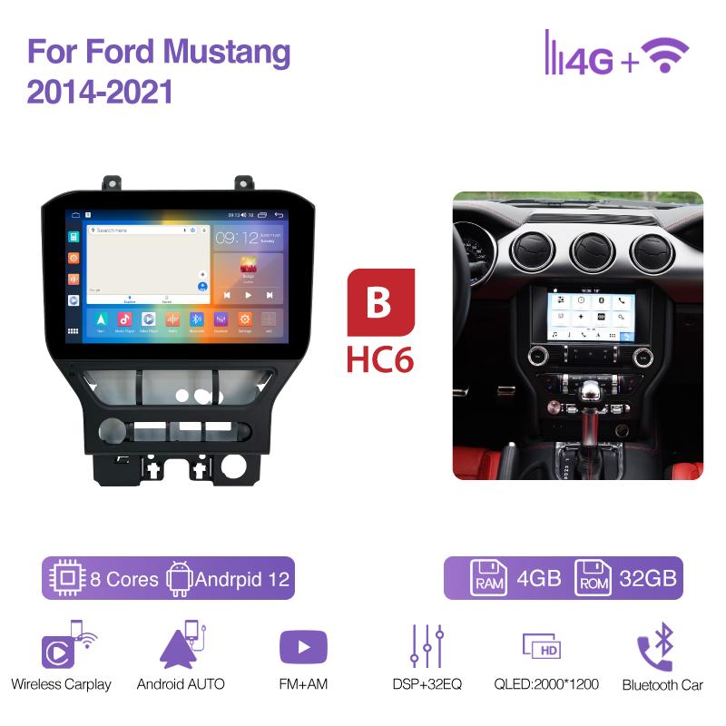 11.6Inch For Ford Mustang 2015-2025 GPS Navigation Radio Android13 8Core 8+256G CarPlay 4G 360Camera Car Multimedia Video Player