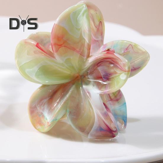 Women Hair Clip Candy-Colored Flower Styling Hair Claw Plastic Back Head Shark Hair Clip Hair Styling Tool