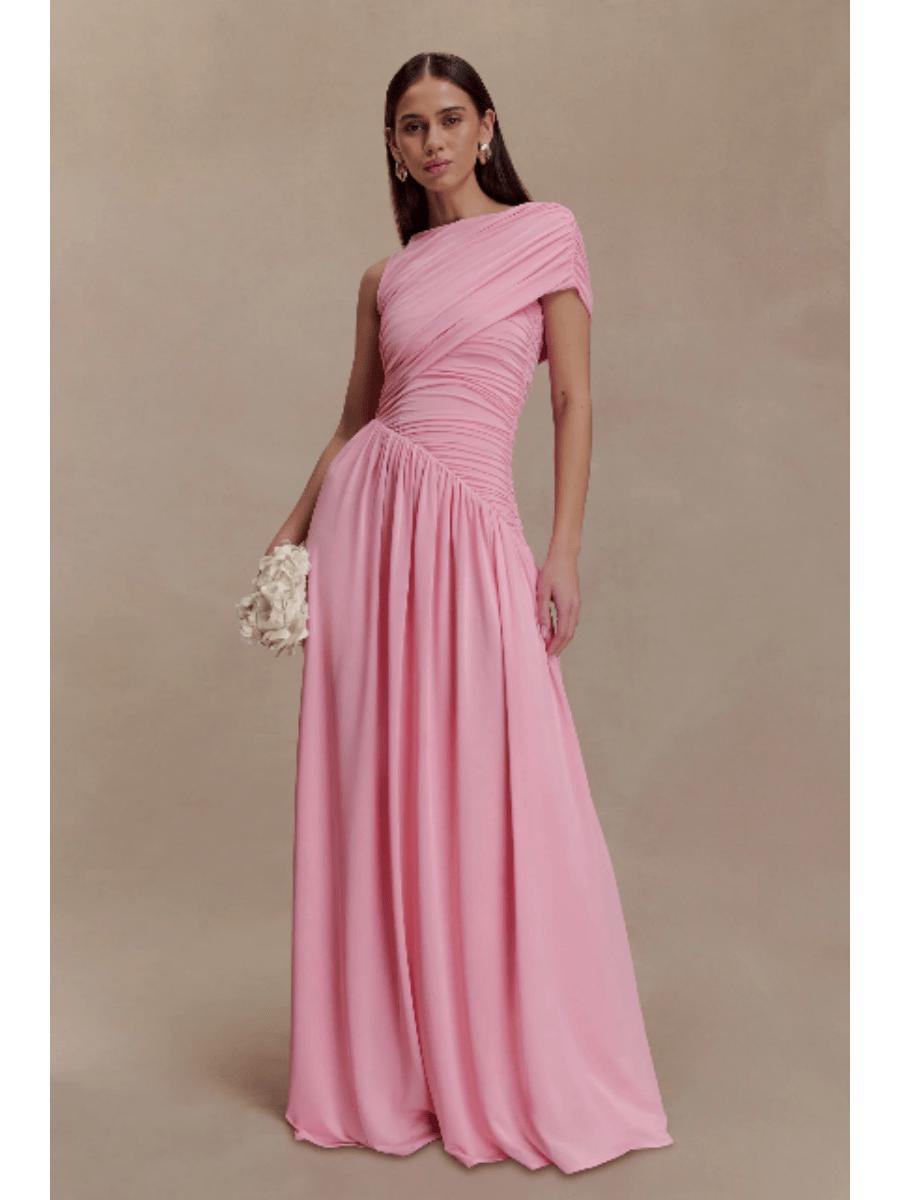 Элегантное асимметричное платье-футляр однотонное с плиссировкой для женщин Large