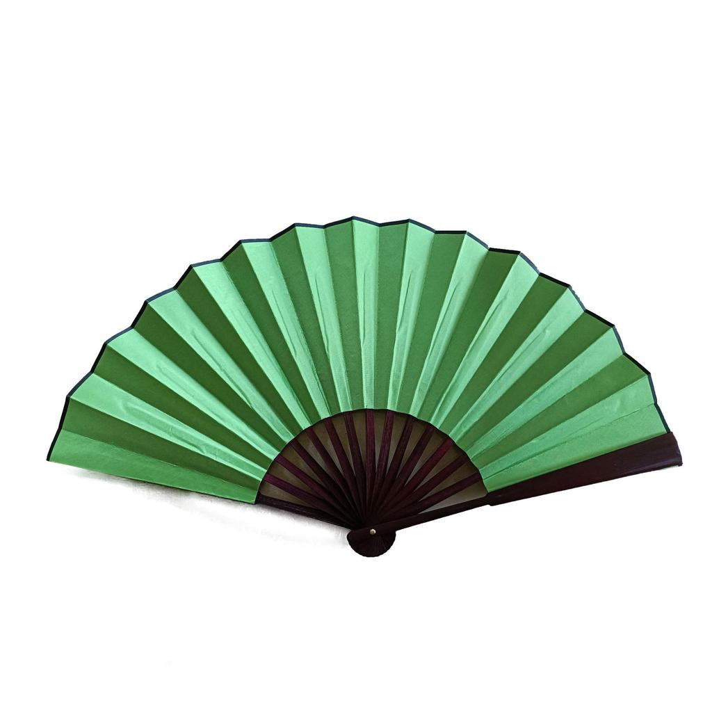 8/10 Inch Men's Silk Folding Fan with Red Bone - Red, Yellow, White & Black Options