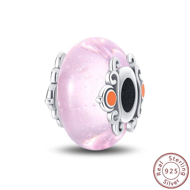 

CodeMonkey 100% Real 925 Sterling Silver Pink Charm Glow at Night Beads for Bracelet & Bangle Jewelry Making