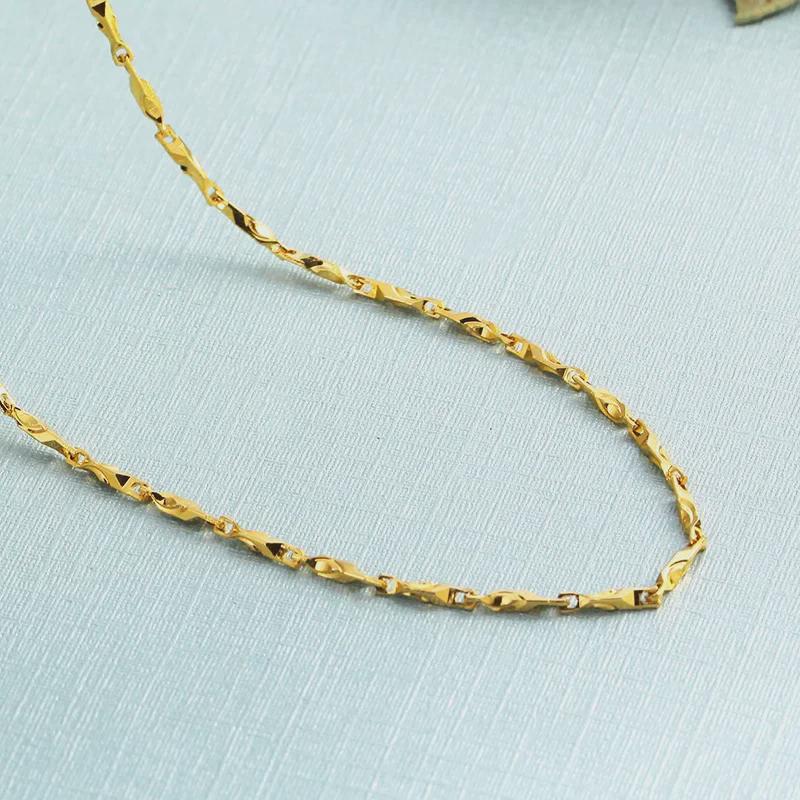 Elegant Sand Gold Clavicle Pendant Necklace for Women - High-End Imitation Gold Chain 