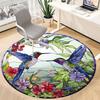 1pc Hummingbirds Stained Glass Chair Carpet for Office, Non slip, Soft and Durable Office Rug