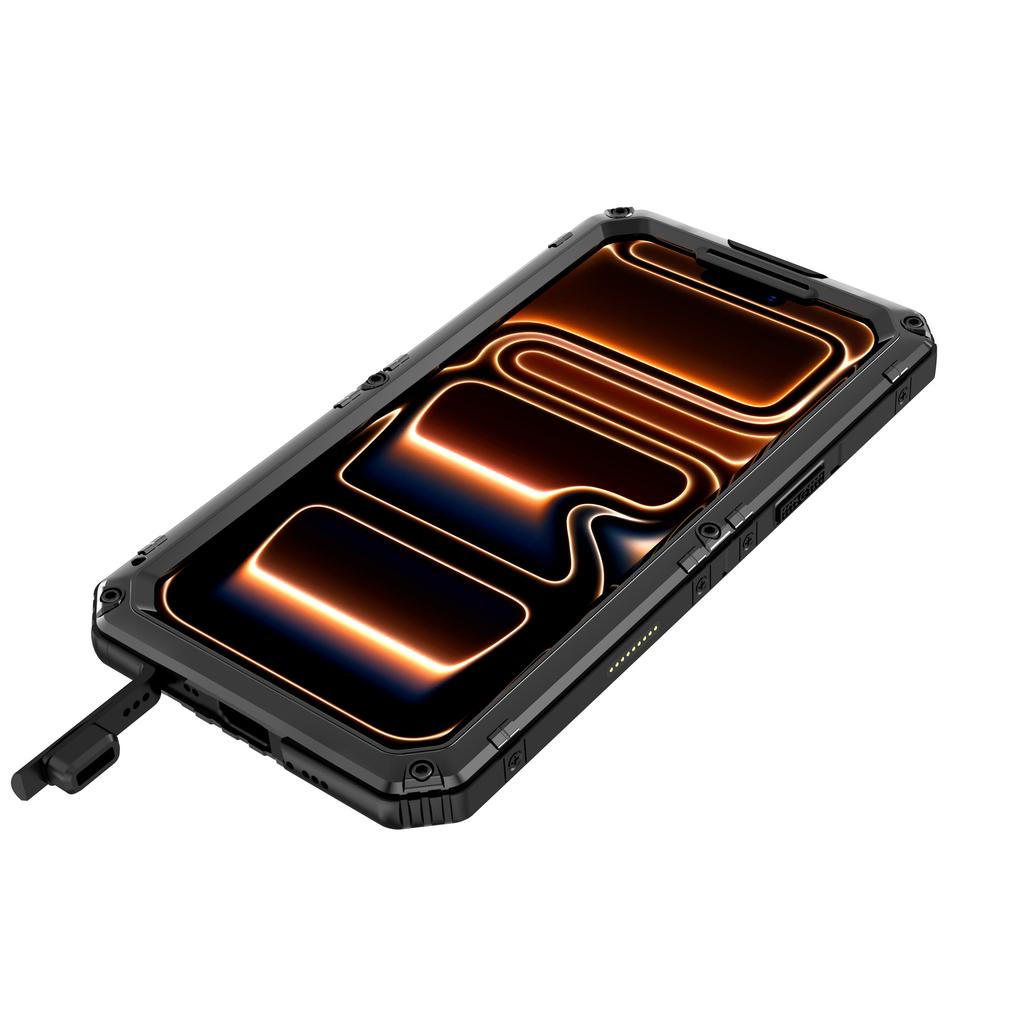 Coque de téléphone étanche IP68 pour iPhone 17 Pro Max Métal + Couvercle en Silicone avec Protection d'Écran