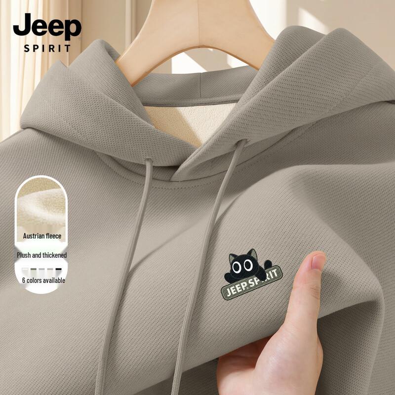 

JEEP SPIRIT Men s Fleece-Lined Hooded Sweatshirt M
