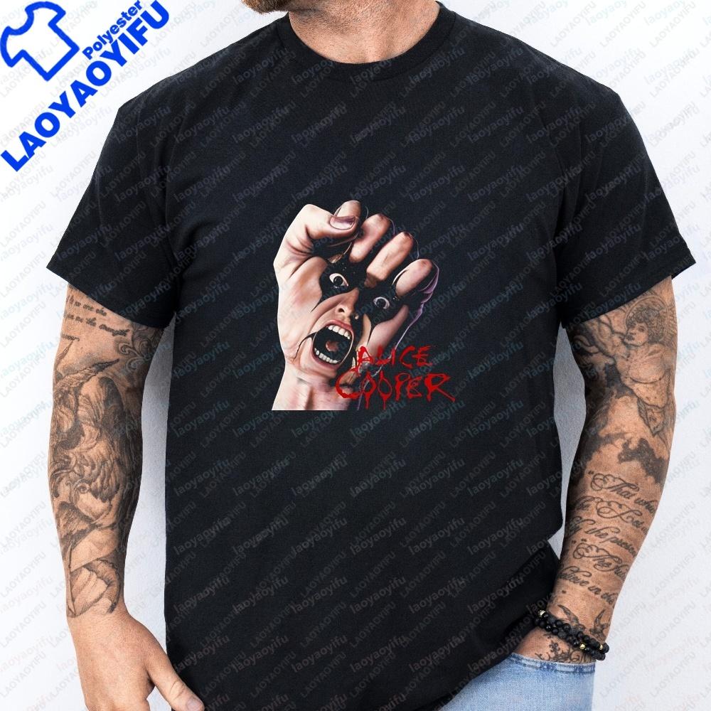 Retro Rock Singer Alice Coopers Summer Trendy Shortsleeved Shirt Suitable For Both Unisex And Unisex A Comfortable Tshirt