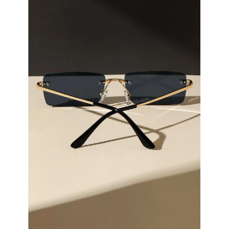 New Unisex Metal Square Frame Fashio Rimless Sunglasses For Outdoor Beach Party