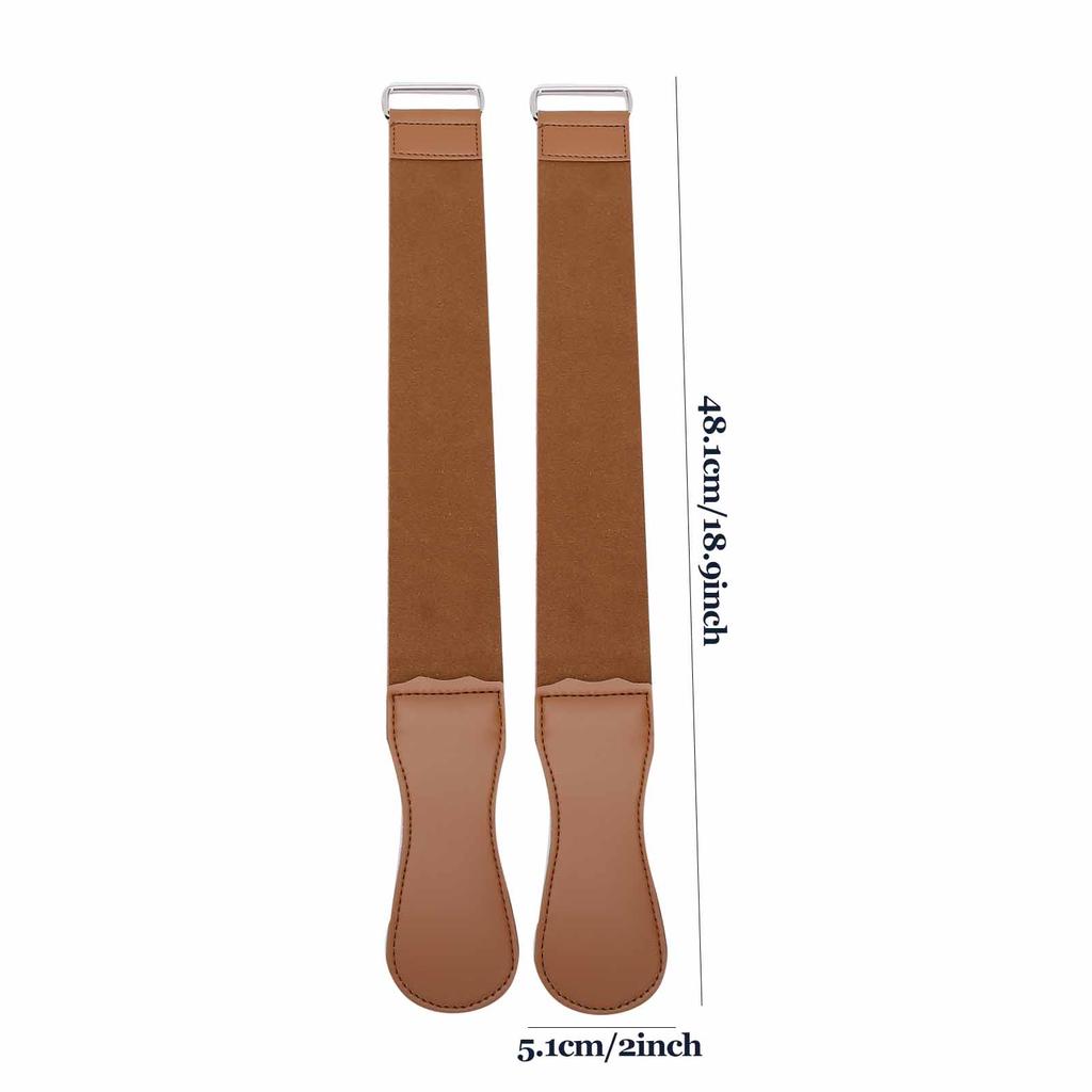 2 bucăți Straight Razor Strop cu două straturi pentru ascuțire Brici drepte Strop Belt
