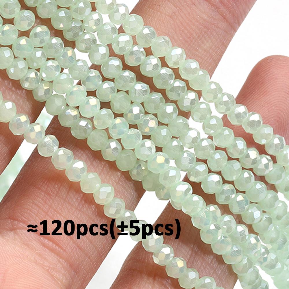 120pcs Crystal Czech Glass Beads Rondelle Austria Faceted Loose Spacer Round Beads for Bracelet Jewelry Making DIY