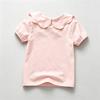 Dames T-shirt met Kraag en Korte Mouwen met Kantafwerking Casual Top