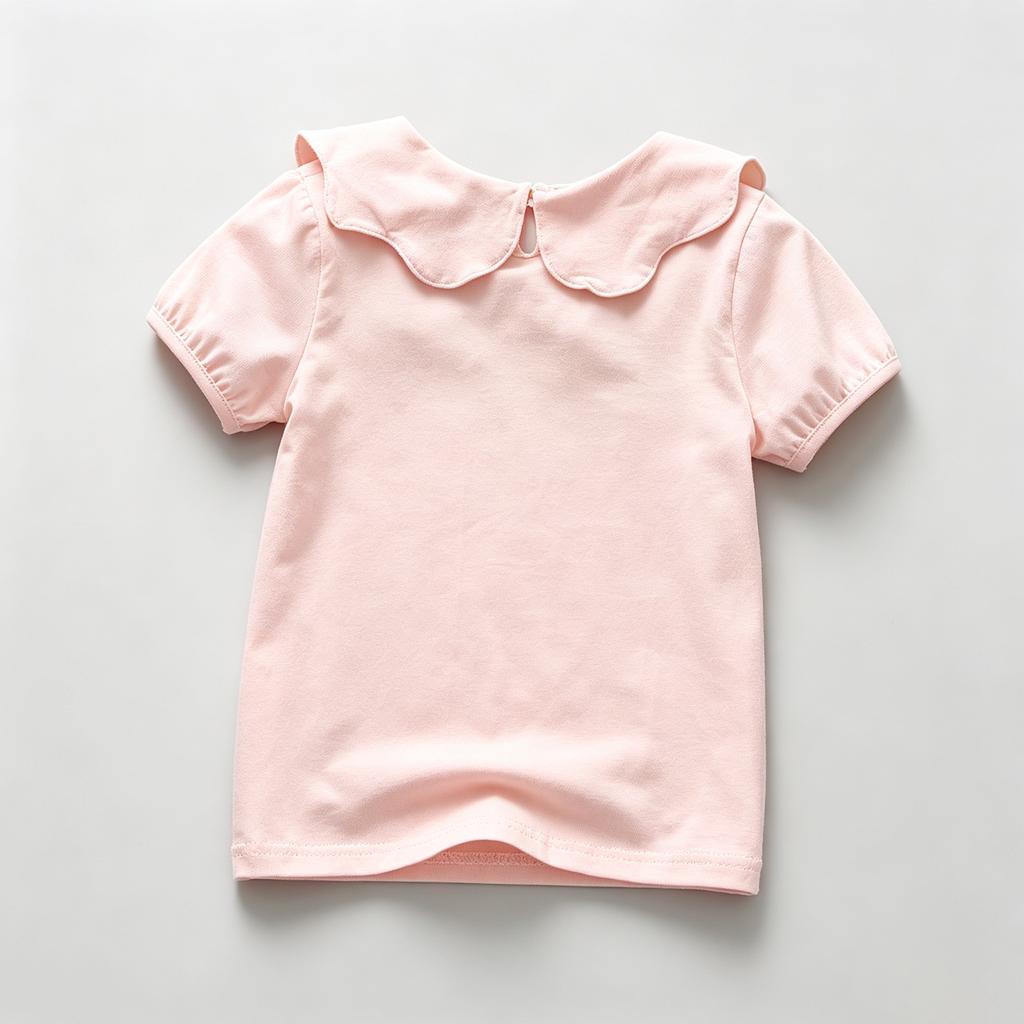 Dames T-shirt met Kraag en Korte Mouwen met Kantafwerking Casual Top