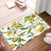 Tappetino di Benvenuto Estivo Limone Blu Fiore Tappeto Decorativo per Soggiorno Bagno Antiscivolo Tappetino per Pavimento Camera da Letto Decorazione per la Casa