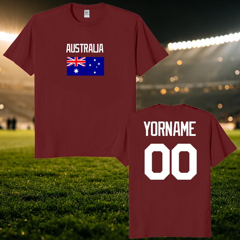 Australia National Football Custom Name Number T Shirt Unisex Personalized Diy 2026 Football Tour Match Day Fan Streetwear Tee
