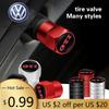 Para VOLKSWAGEN VW 4 Piezas Metal Tapa de Válvula de Neumático de Rueda de Coche Cubierta de Vástago Para Volkswagen GTI T-ROC GTD Atlas Tiguan Passat Golf Po