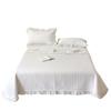 Raw Cotton Washable Bed Cover Washable Solid Color Lace Bed Cover Set of Three