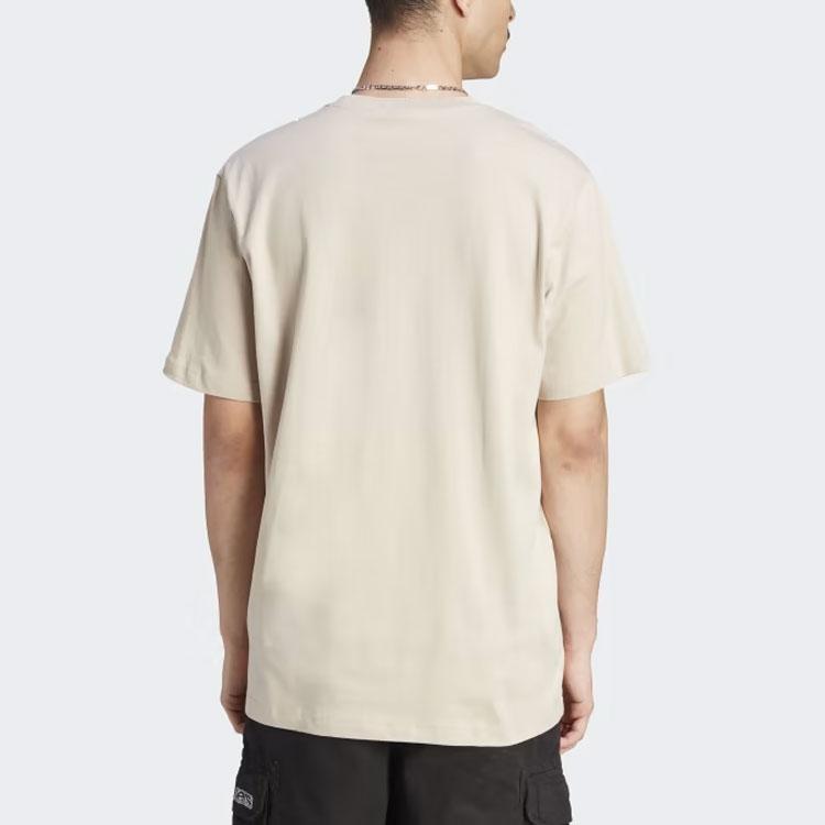 Adidas Originals Clover Graphics Monogram T-Shirt With Letter Logo Print Men Tops Beige IJ7462