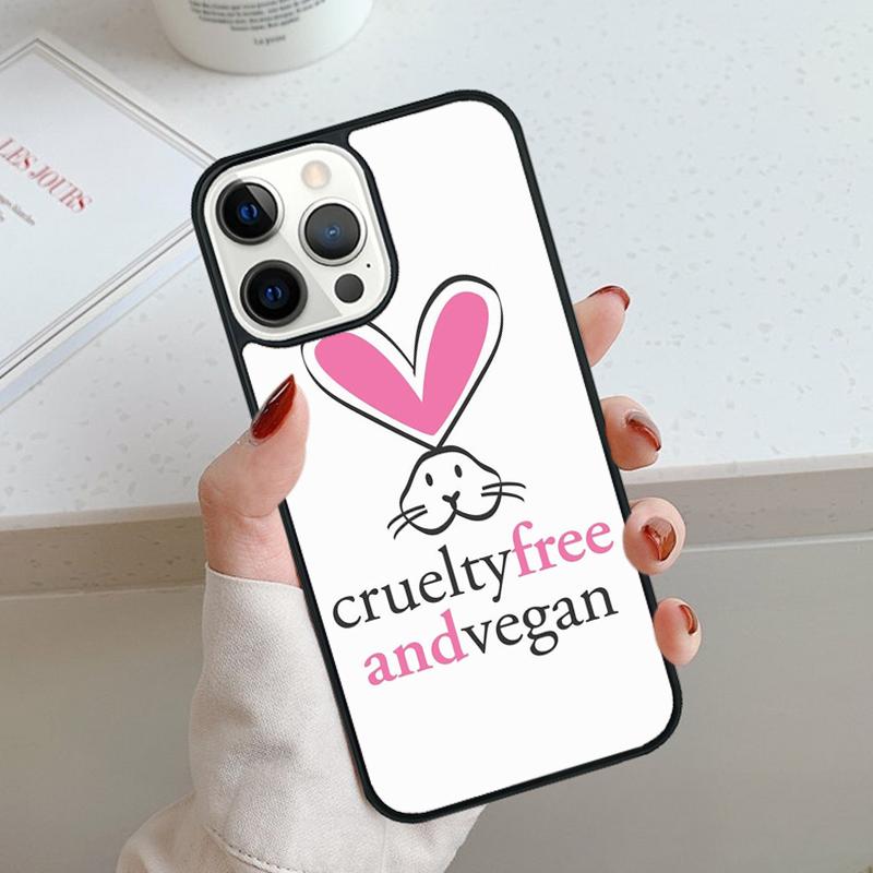 VEGAN QUOTES Rabbit LOVE VEGGIE Phone Case For iPhone 17 Air 11 12 13 14 15 16 Pro Max Cover For iPhone 17 Air Max Plus
