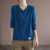 Streetwear Women Long Sleeve Top Solid Color Neck Tshirt Bottoming