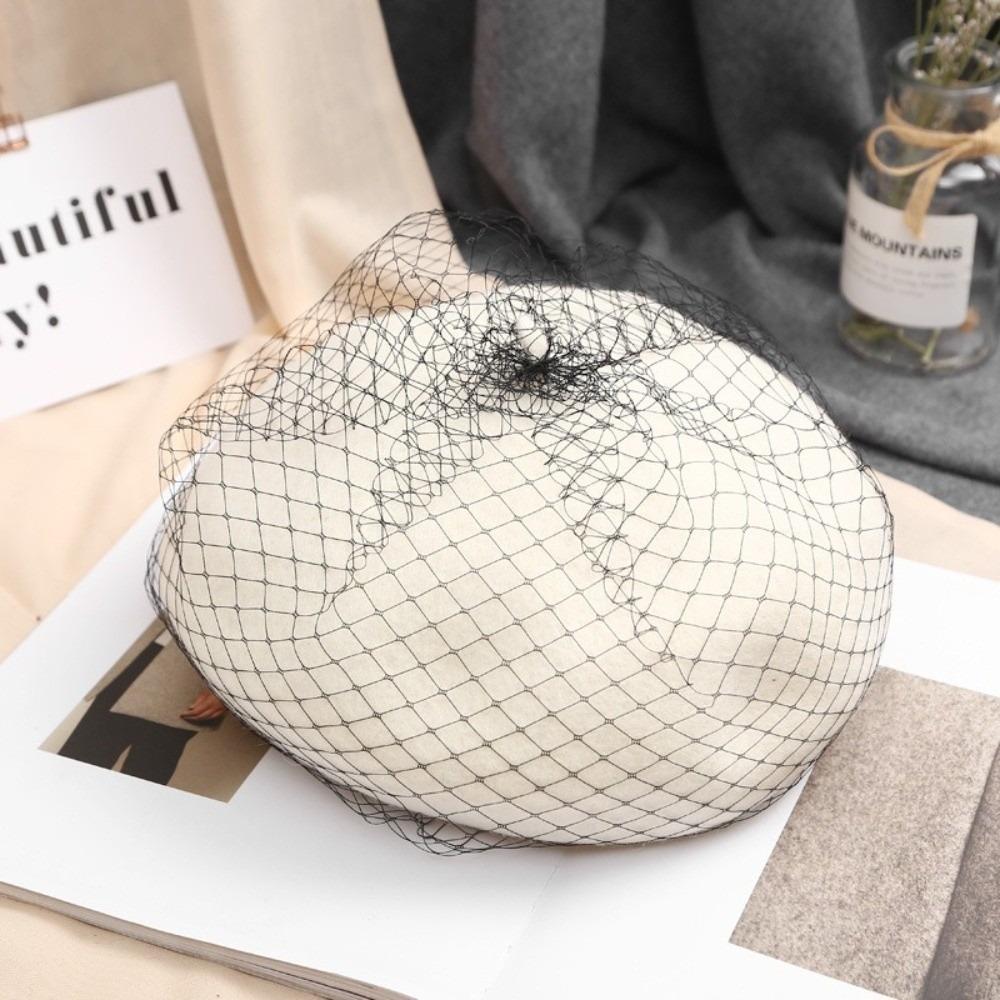 French Style Painter Hat Net Beanie Cap Vintage Mesh Wool Beret  Girl
