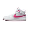 Court Borough Mid 2 PreSchool 'Pure Platinum Pink Prime' (Unisex) Pure Platinum / White / Sangria / Pink Prime Kids' Skateboarding Shoes