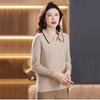 Spring Autumn Fashion Women Sweater Elegant Turndown Pullover Sweater Female Loose Knitting Bottoming Shirt Jumper Lady