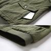 Men Autumn Winter Solid Color Jacket Lapel Long Sleeve Flap Pockets Zipper