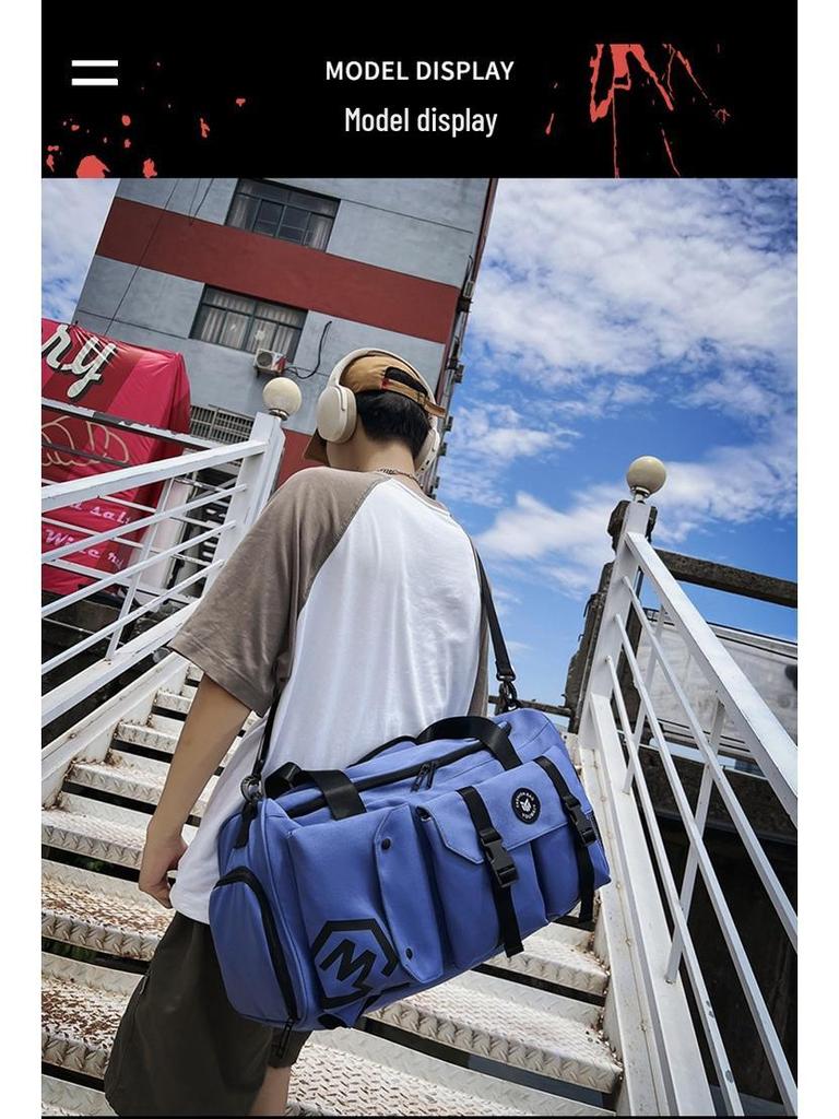 Men's Large Capacity Travel Backpack and Gym Bag with Wet/Dry Separation