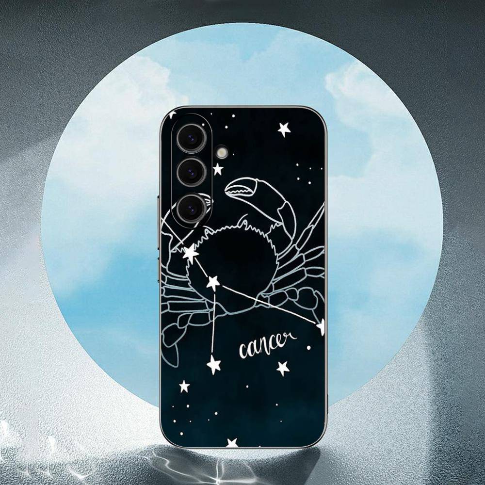 Constellation Zodiac Signs Luxury Black Phone Case For Samsung Galaxy S23 S24 S25 Ultra S22 Plus S21