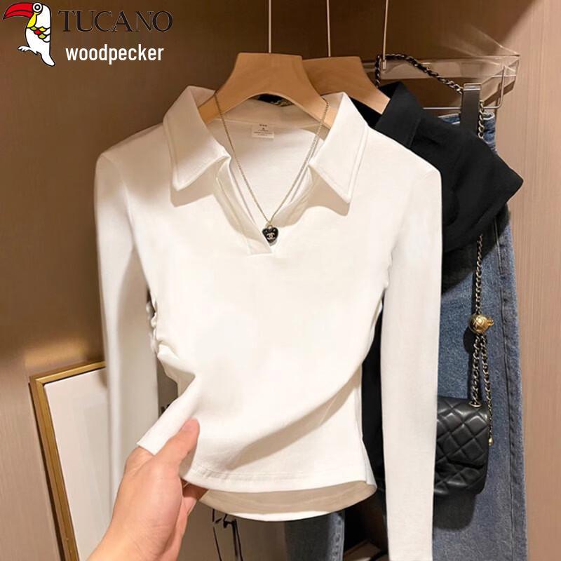 Woodpecker Women's Pure Cotton Long Sleeve Polo T-shirt