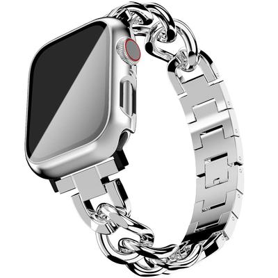 Cuban Link Band für Apple Watch Armband 41mm 40mm 38mm 45mm 44mm 42mm Edelstahl Metallarmband iWatch Serie 7 6 5 4 3 se