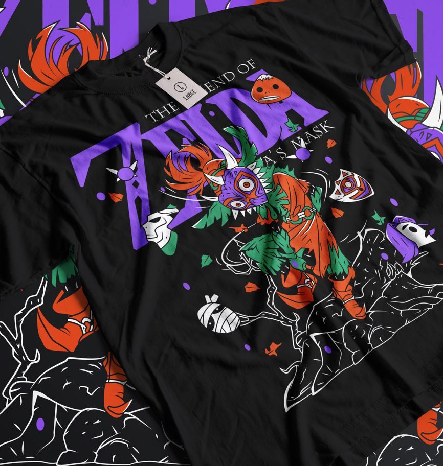 The Legend of Zelda T-shirt Majoras Mask Skull Kid Graphic Print Anime Shirt All Unisex T-Shirt XXXXL