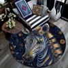 Golden Zebra Round Area Rug,Carpet Rug for Living Room Bedroom Sofa Playroom Decor,Non-slip Floor Mat