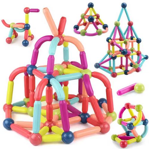 Magnetic construction educational blocks for children fun set of 64 pieces