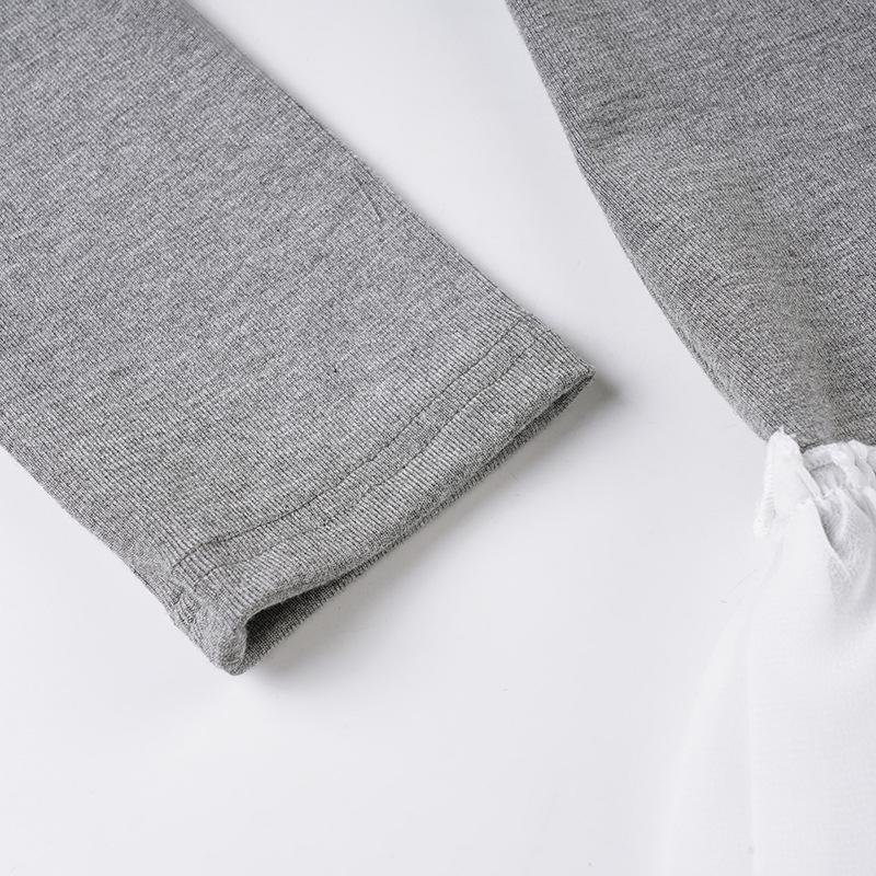 European Faux Two-Piece Lace Long-Sleeve T-Shirt, Slimming & Flattering Autumn Top for Women