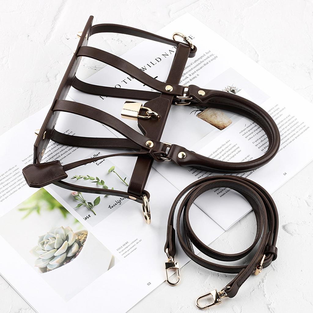 Hollow Tote Bag Messenger Bag Set with Shoulder Strap PU Encasement for Handbag Crossbody Shoulder Bag DIY Accessories