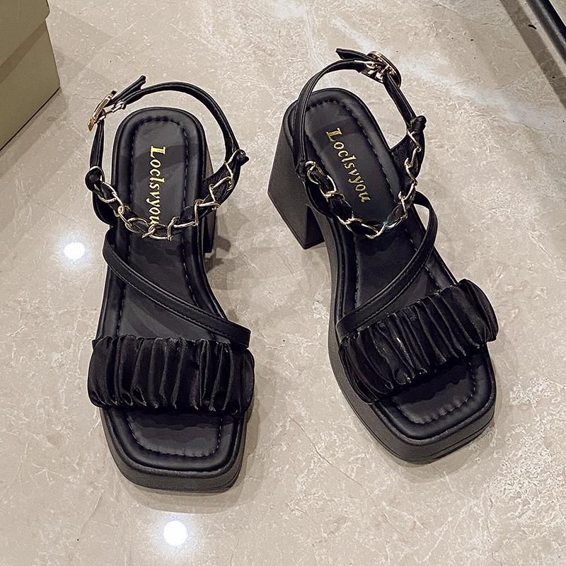 Fashion 2025 New Summer Casual Waterproof Women's Sandals Fashionable Increased Heel Platform Wedges Stylish Roman Loafers for Women